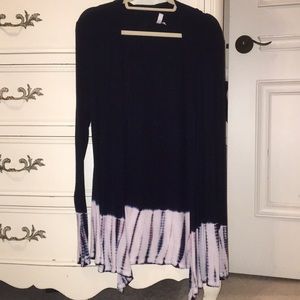 Blue and tie dye long sleeve cardigan